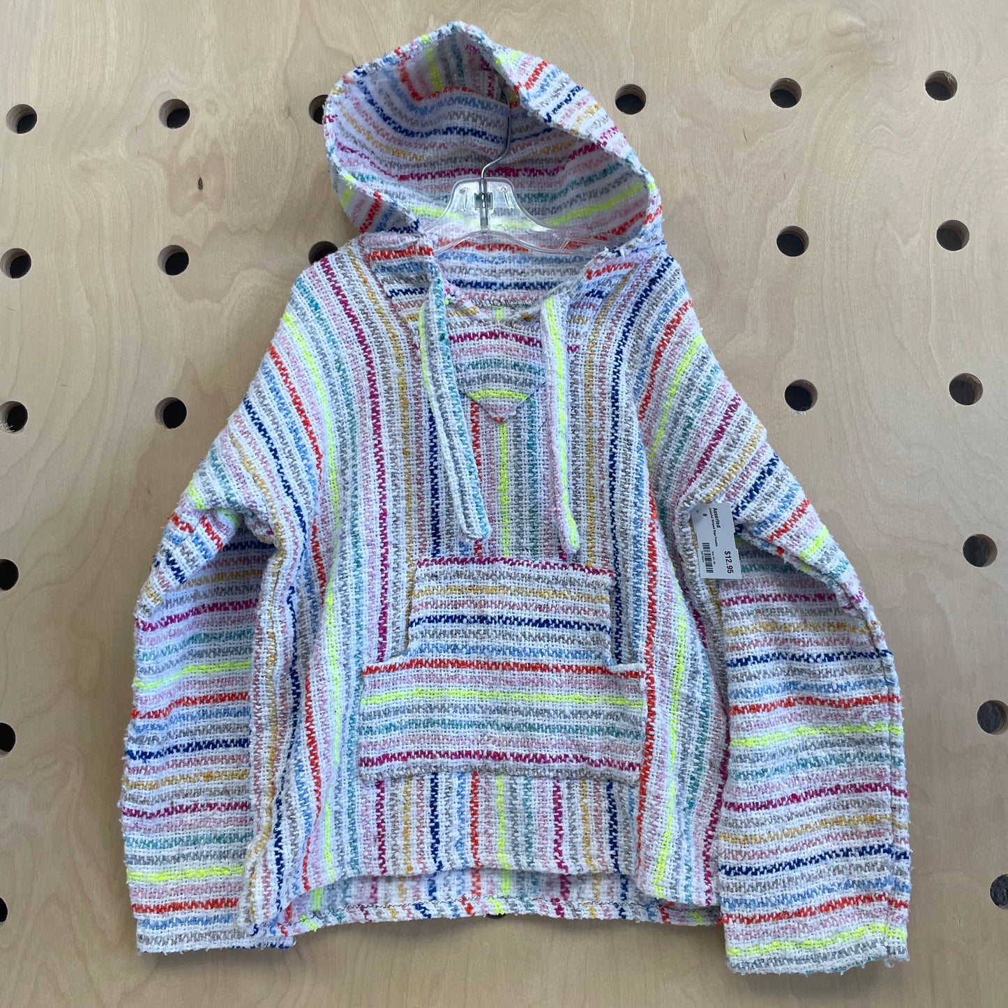 Colorful Striped Baja Poncho