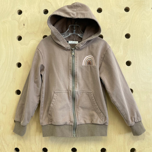 Earthy Brown Rainbow Zip Hoodie