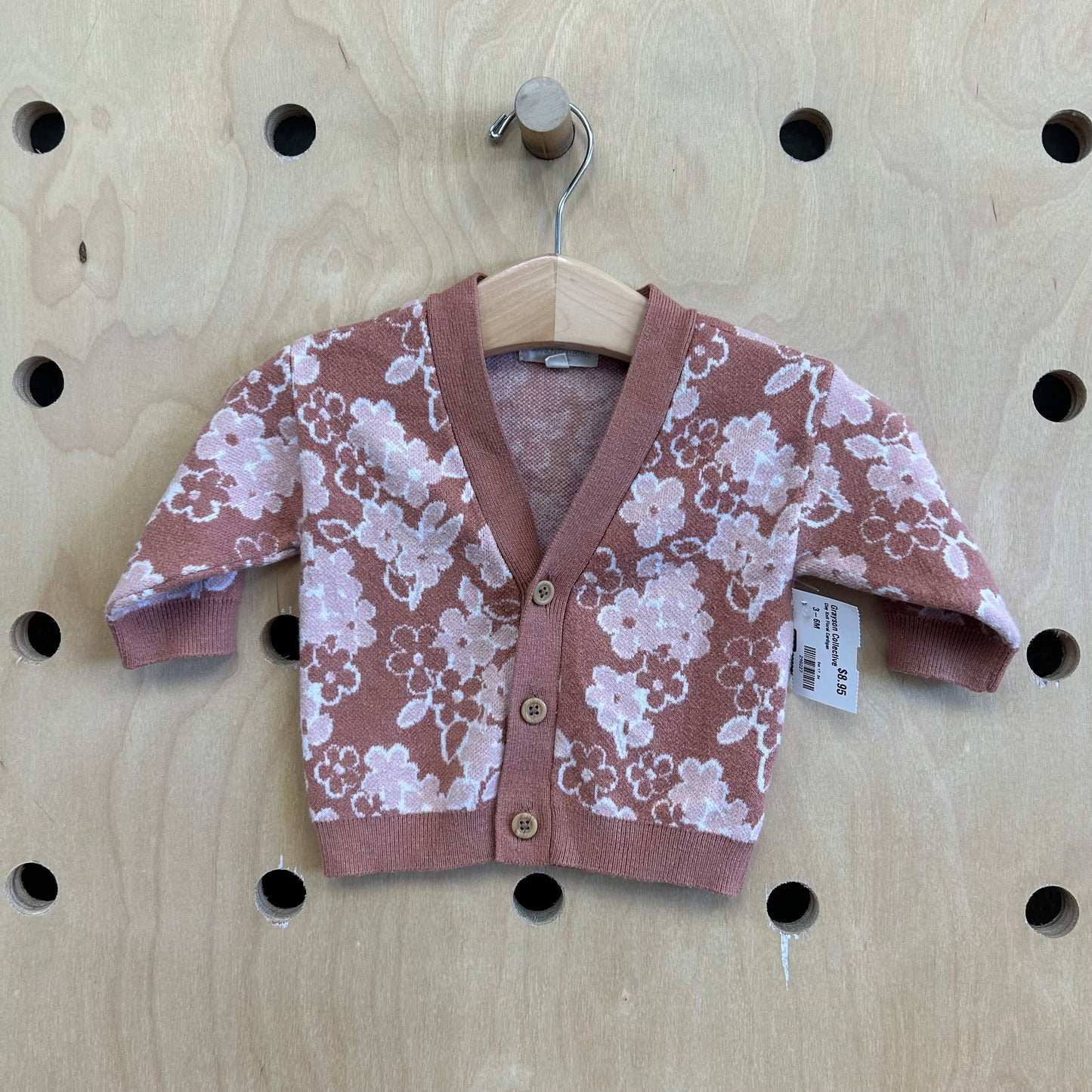 Clay Knit Floral Cardigan