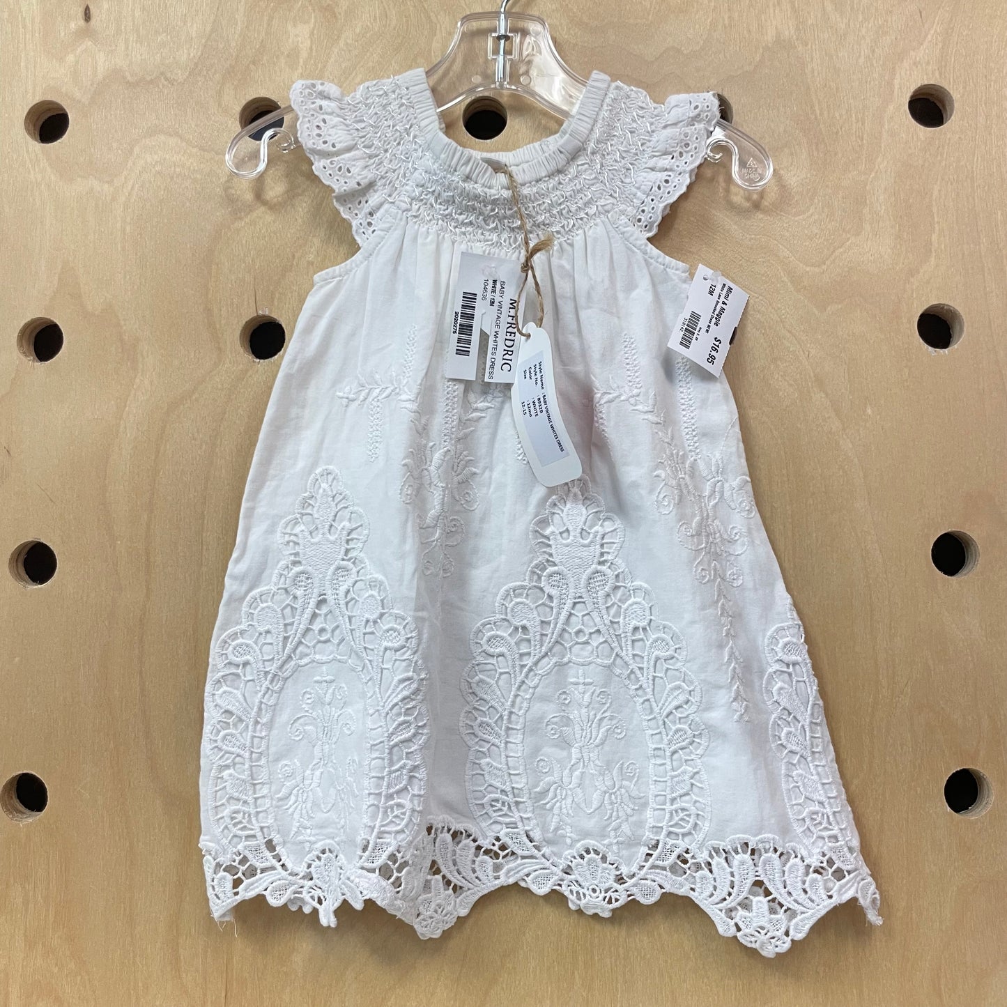 White Lace Smocked Dress NEW!
