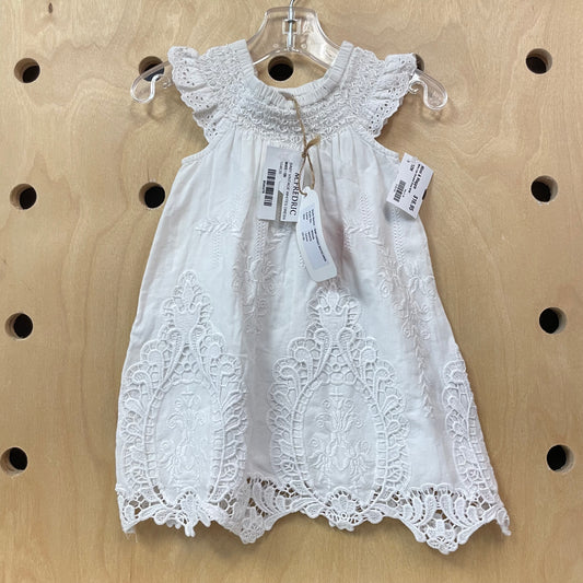 White Lace Smocked Dress NEW!