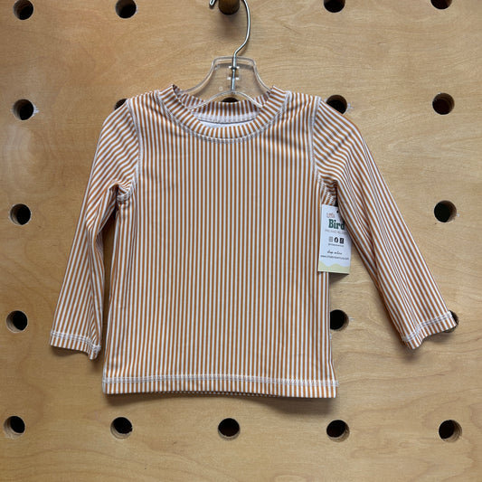 Yellow/White Striped Swim Shirt