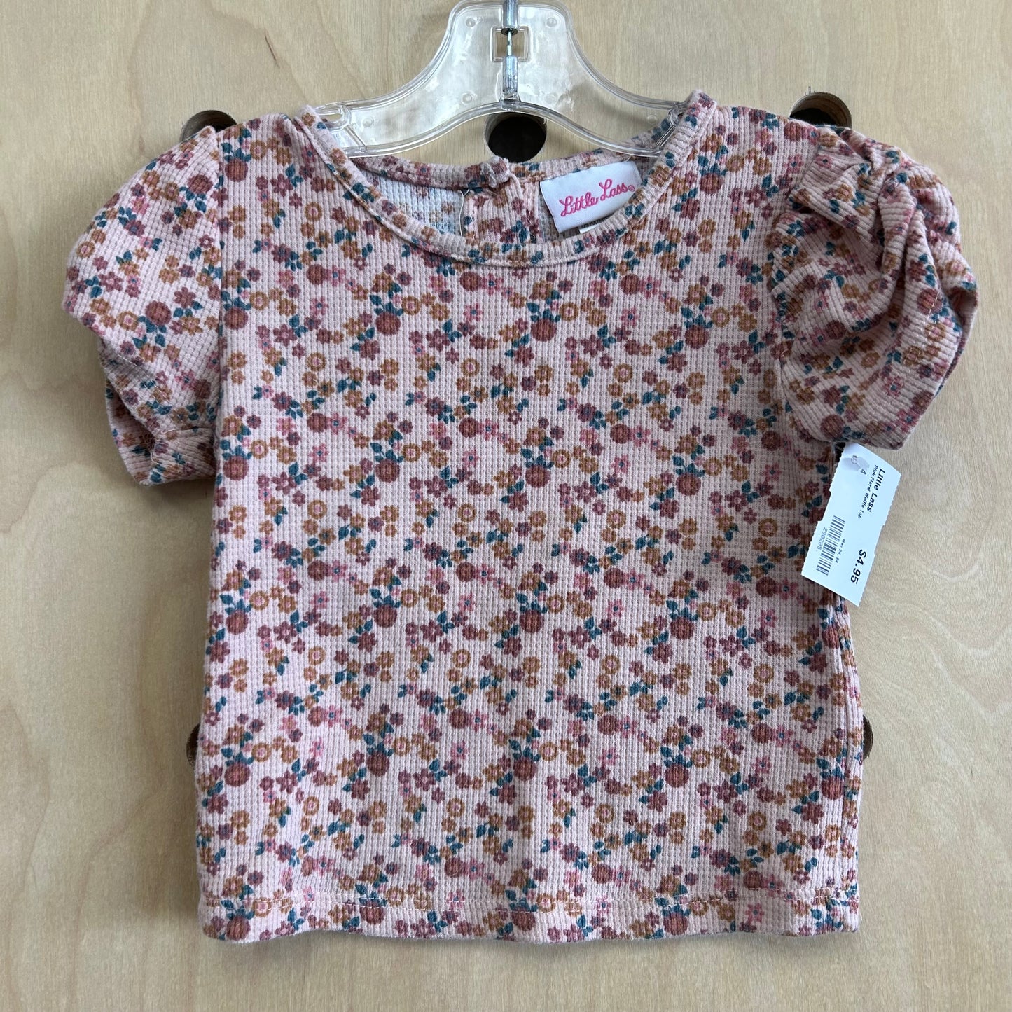 Pink Floral Waffle Top