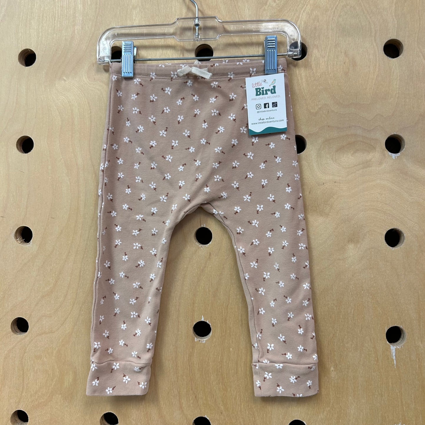 Taupe Floral Organic Pants