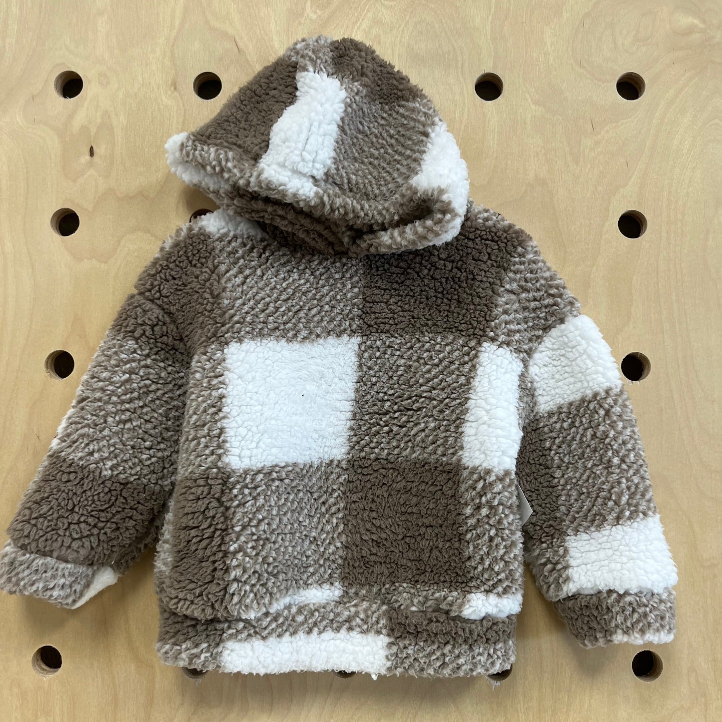 Brown & White Sherpa Pullover