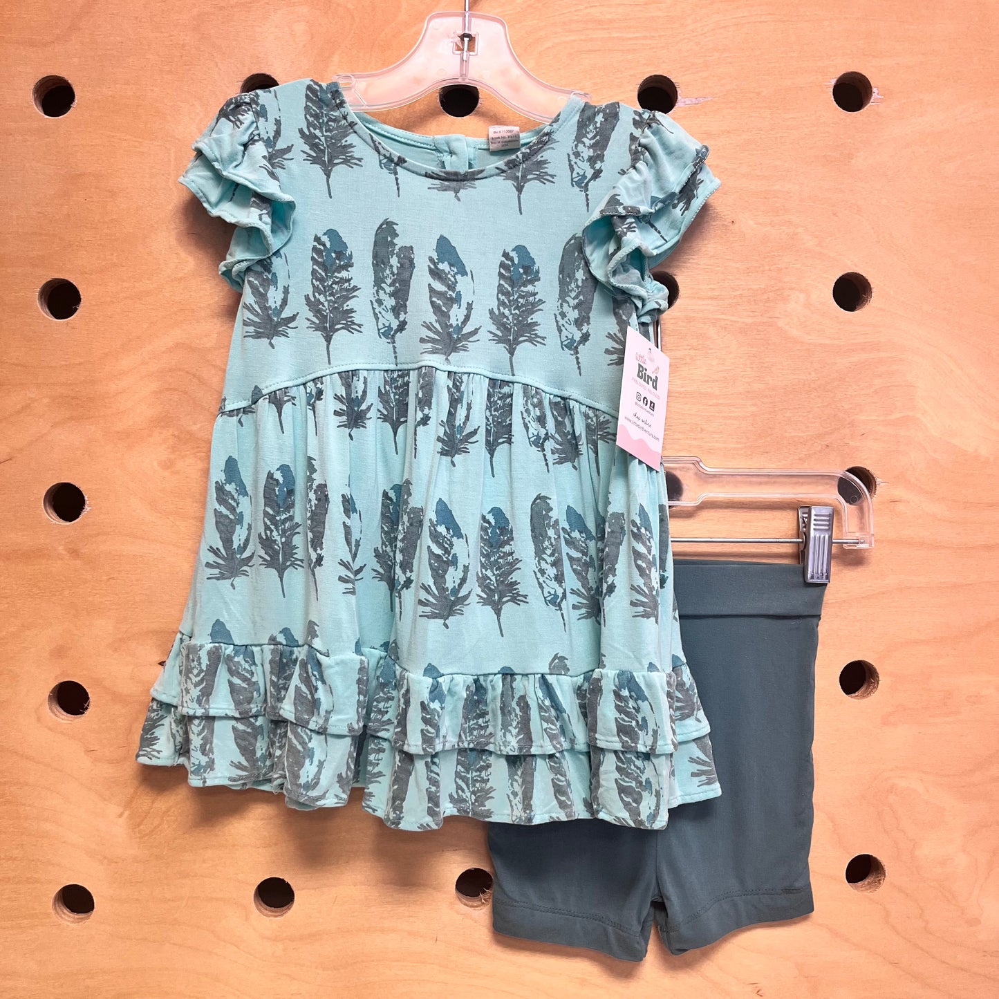 Blue/Teal Bamboo Feathers Outfit