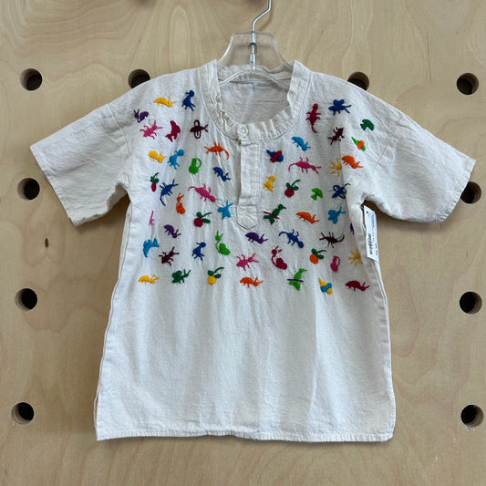 Cream Embroidered Things Shirt