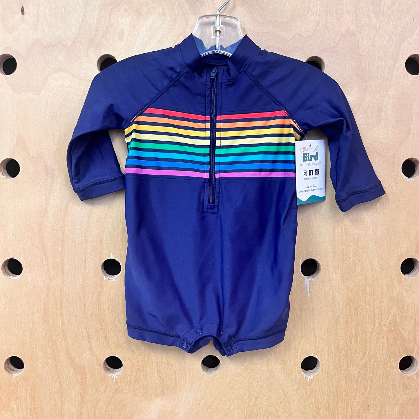Navy Rainbow Zip Swimsuit