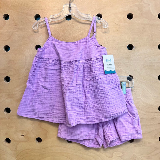 Lavender Gauze Tank/Shorts Outfit