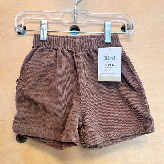 Brown Cord Pull On Shorts