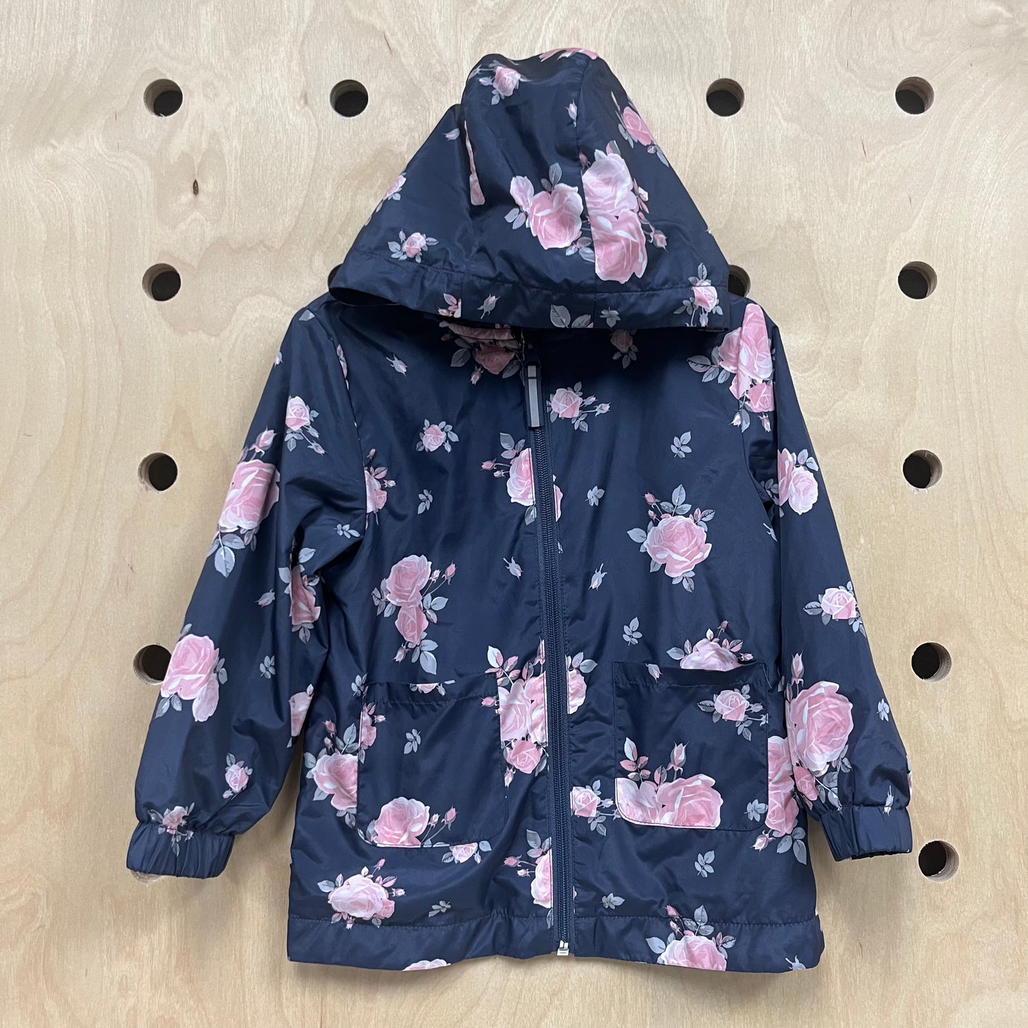 Grey Floral Nylon Jacket