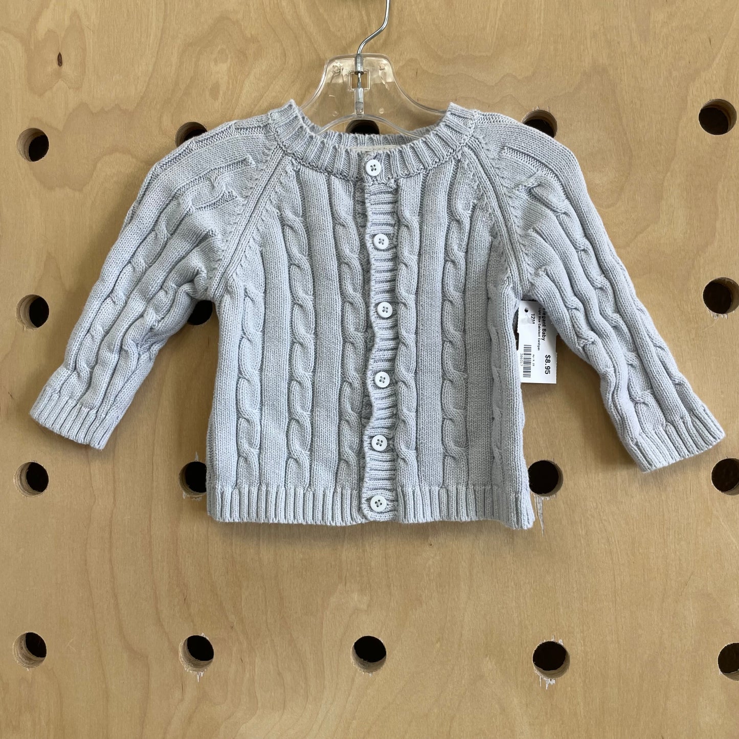 Light Blue Cableknit Cardigan