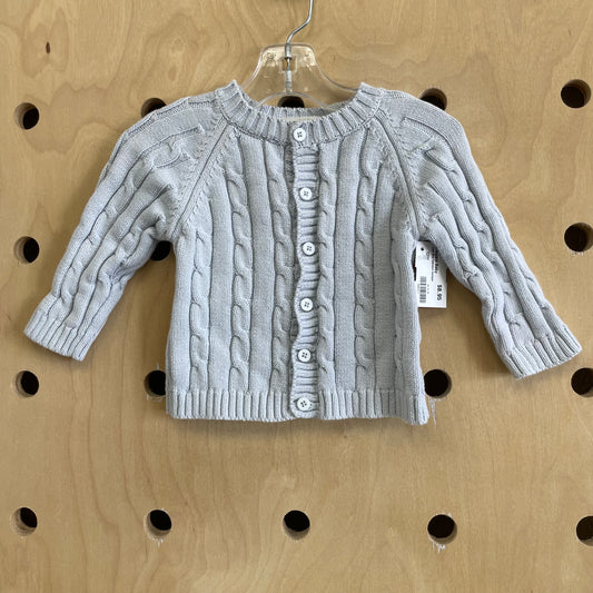 Light Blue Cableknit Cardigan