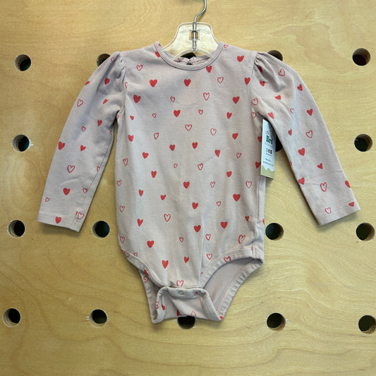 Organic Pink/Red Hearts Bodysuit