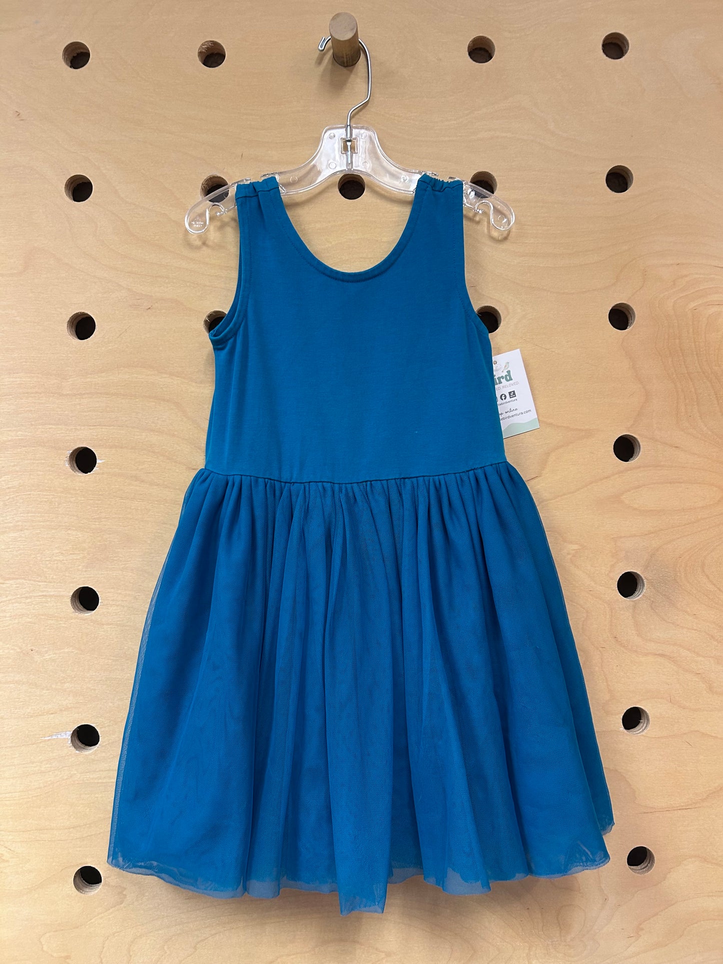 Teal Tulle Cotton Dress