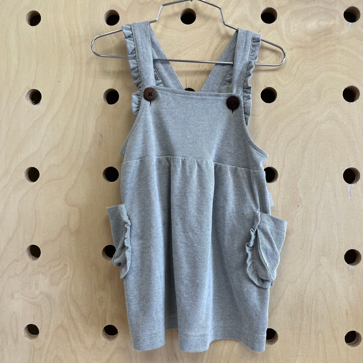 Pinstripe Overall Dress
