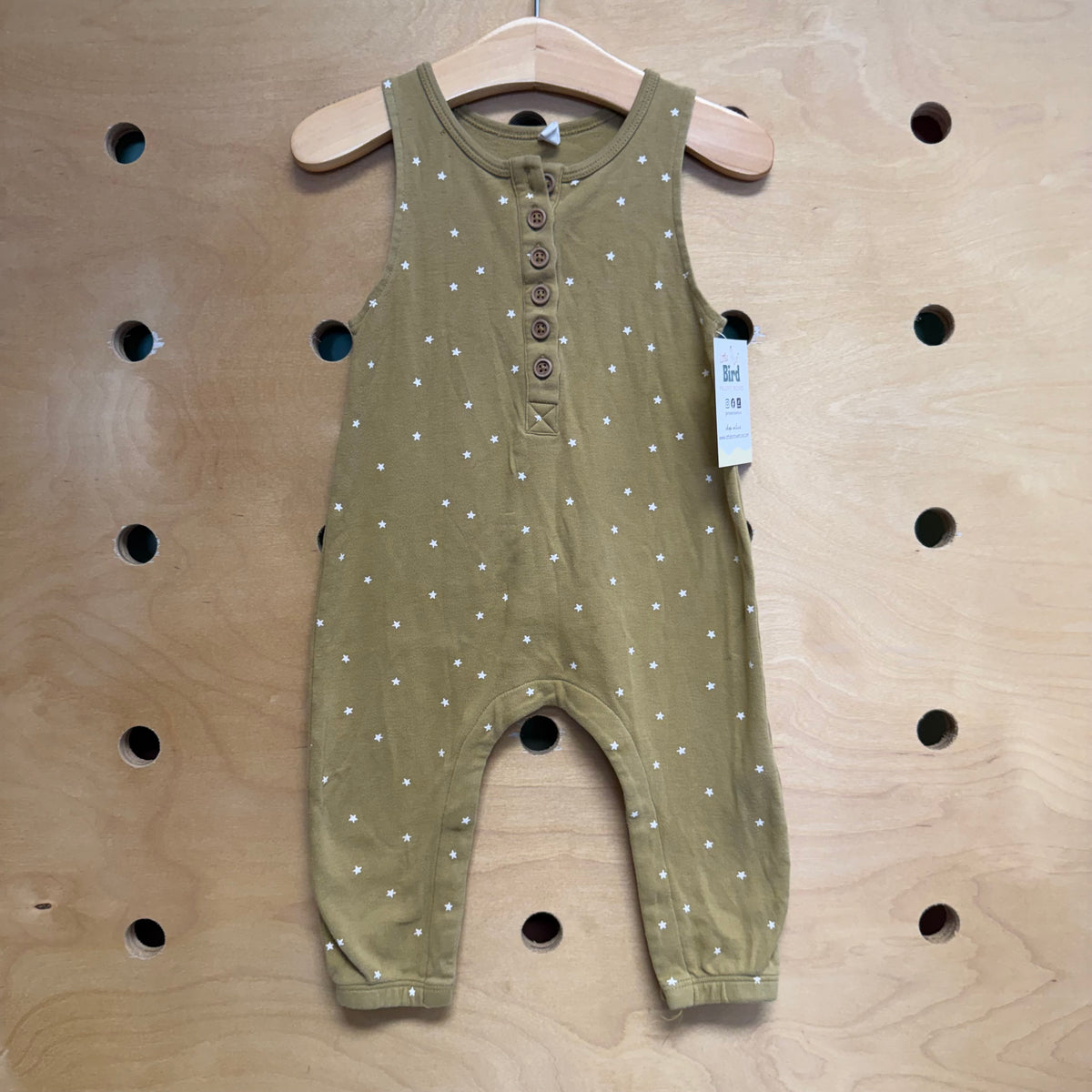 Moss/White Stars Romper