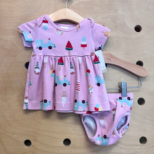 Organic Pink Ice Cream Truck Dress