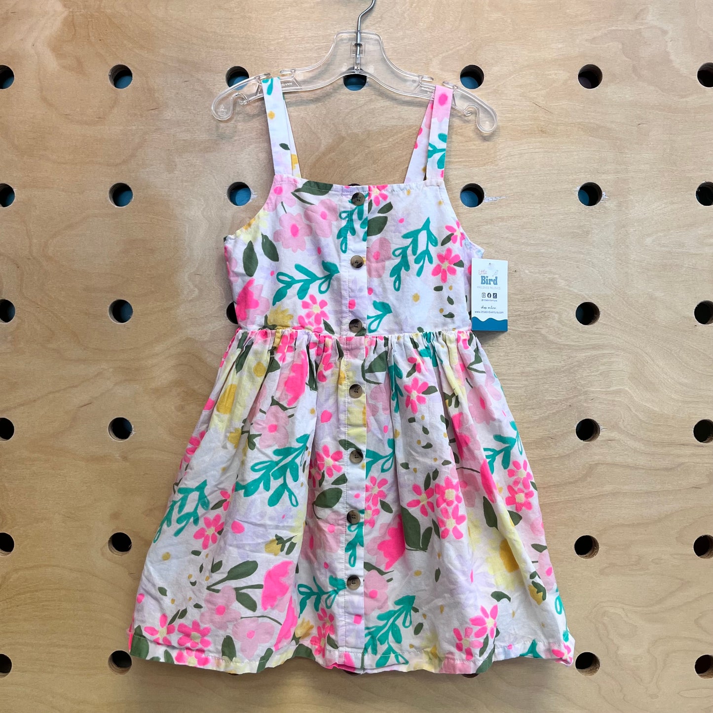 Bright Floral Button Dress