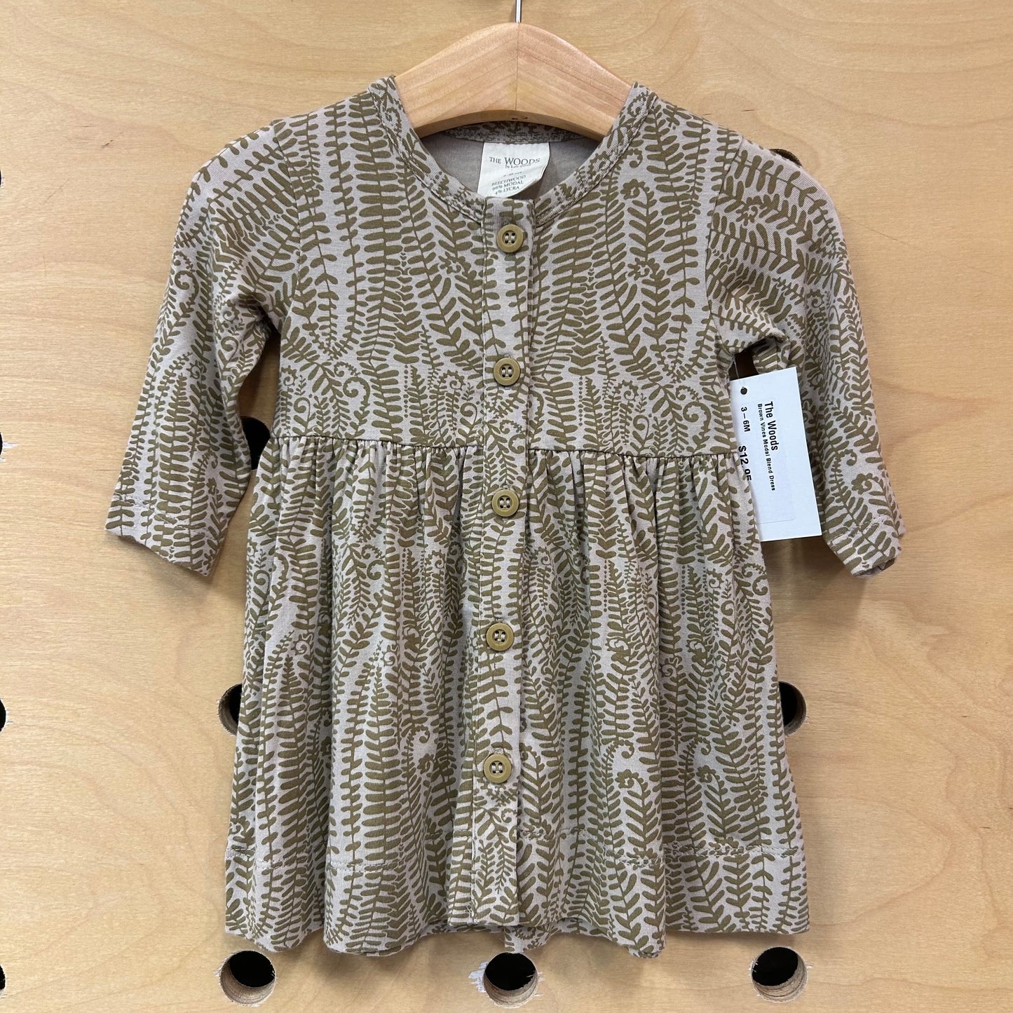 Brown Vines Modal Blend Dress