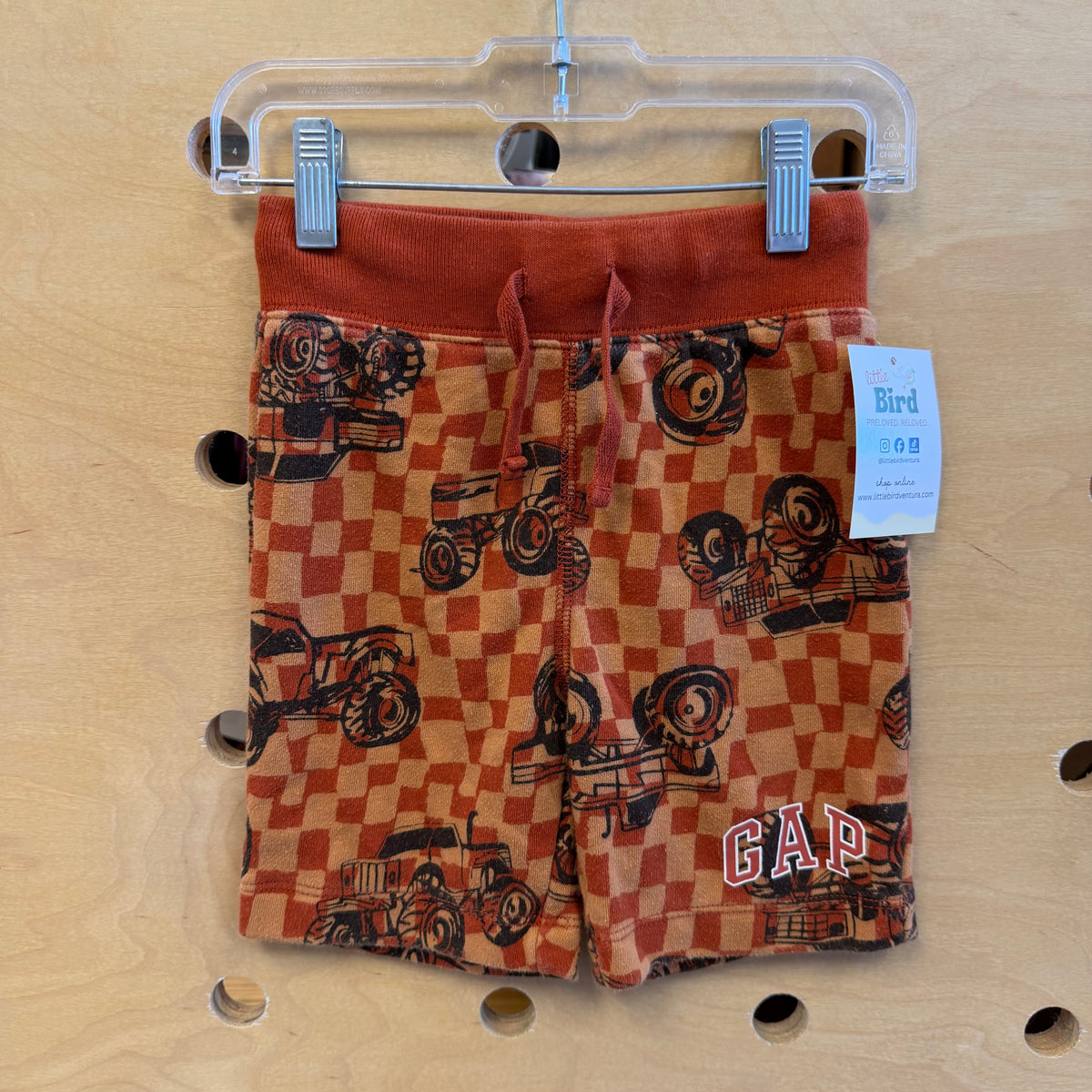 Orange Checker Monster Truck Shorts