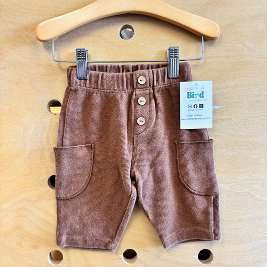 Brown Ribbed Pocket Pants