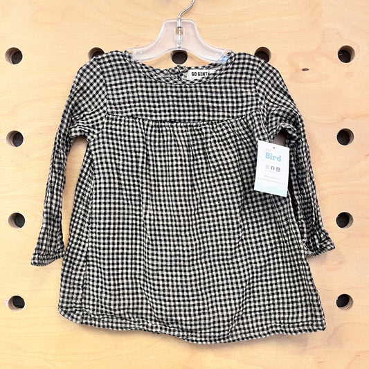 Tan & Black Gingham Dress
