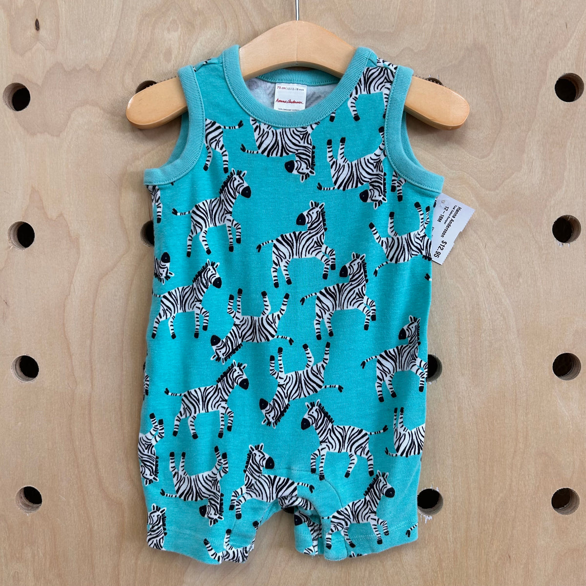 Teal Zebra Romper