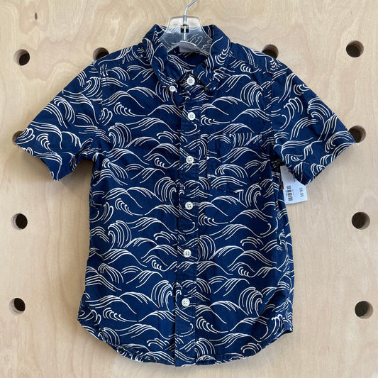 Blue Waves Button Up