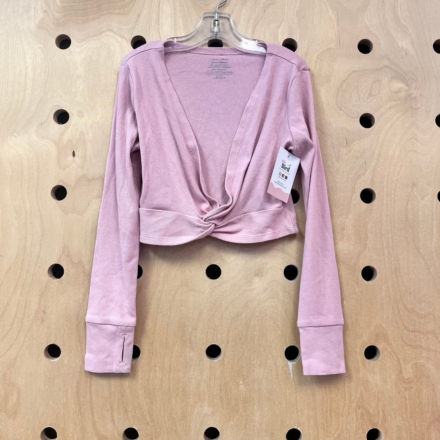 Pink Ribbed Twist Top