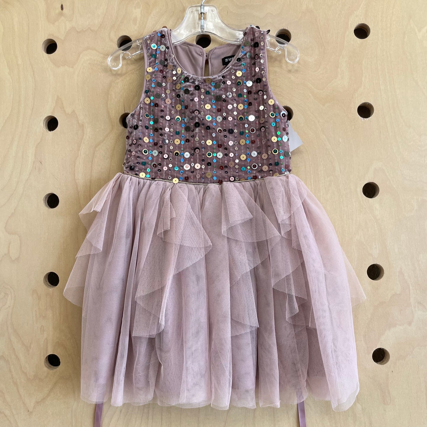 Dusty Rose Sequins + Tulle Dress