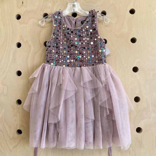 Dusty Rose Sequins + Tulle Dress