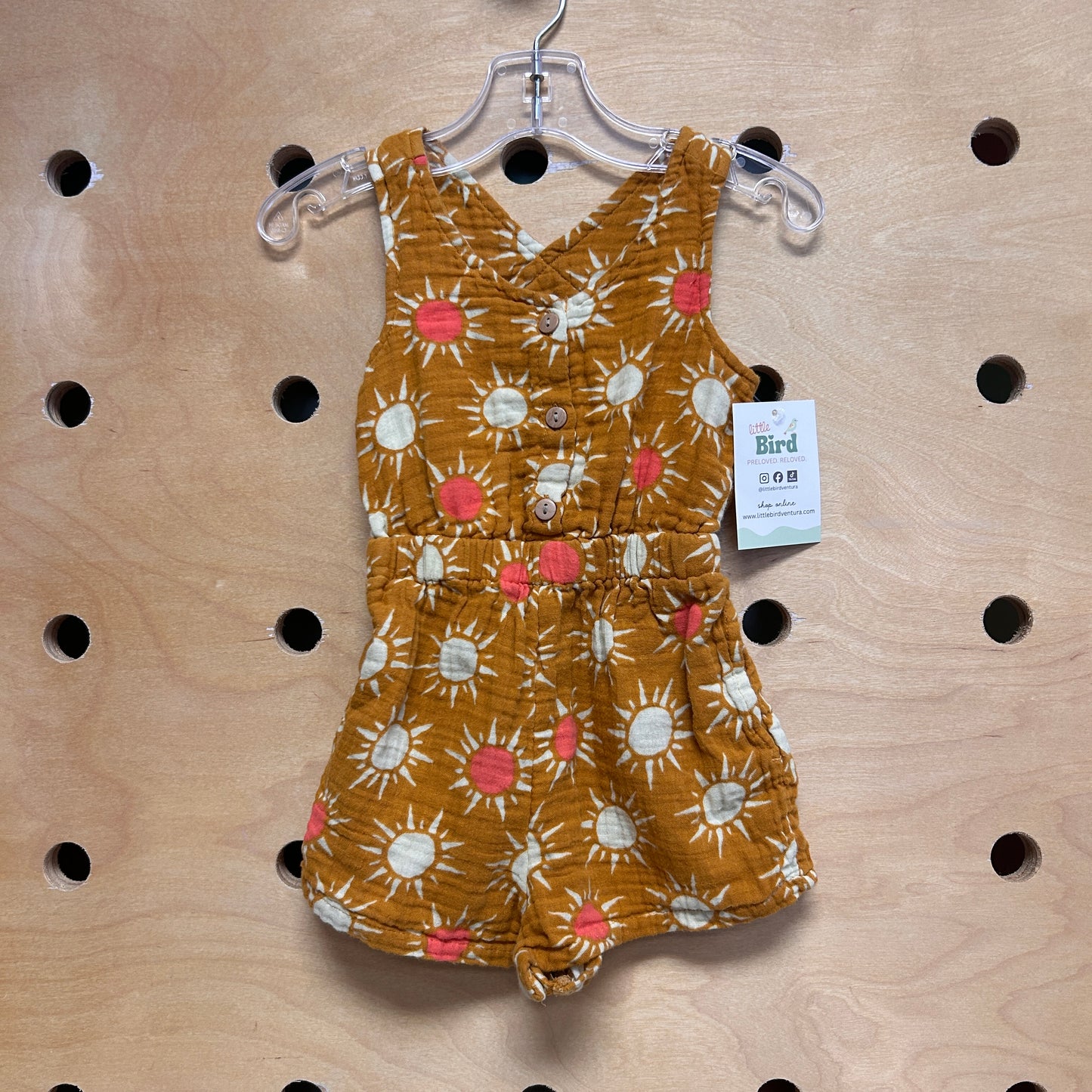 Mustard/White Gauze Romper