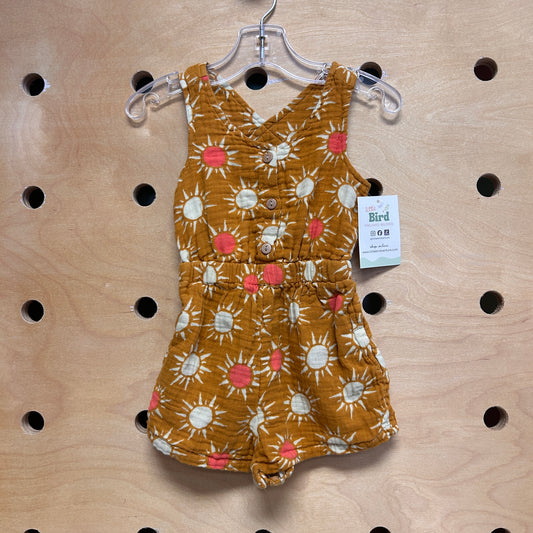 Mustard/White Gauze Romper