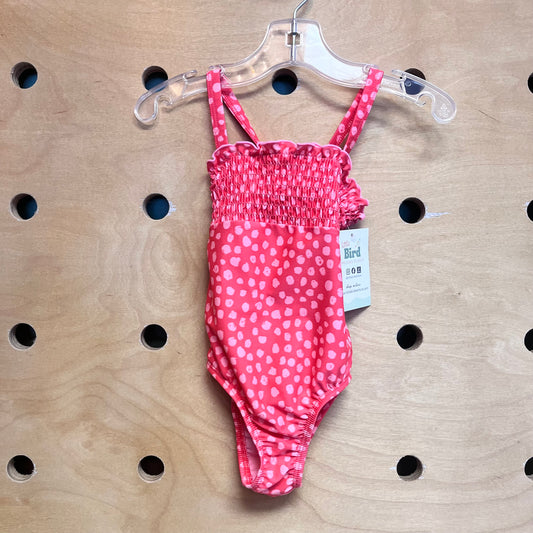 Pink Polka Dot Smock Swimsuit