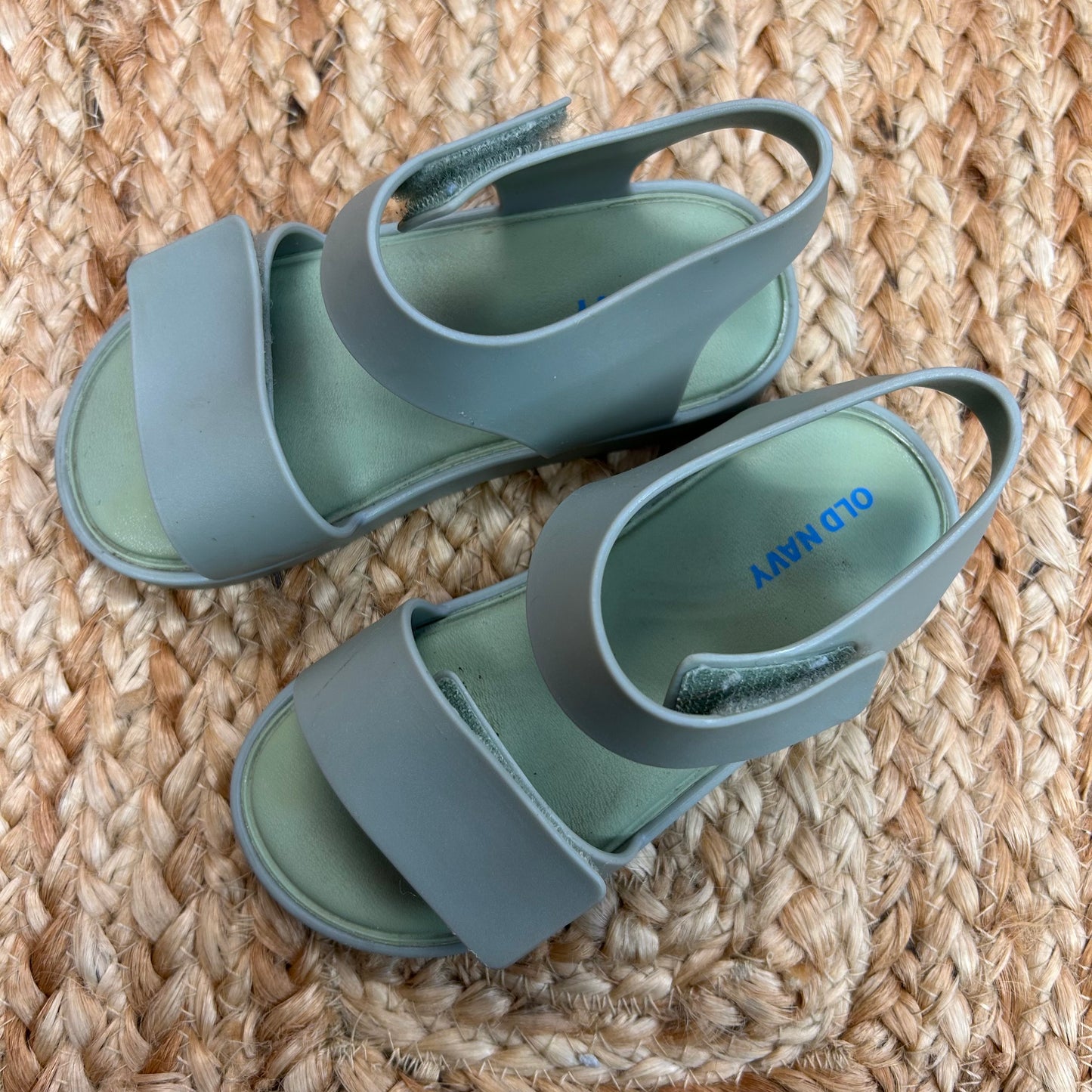 Sage Green Jelly Velcro Sandals