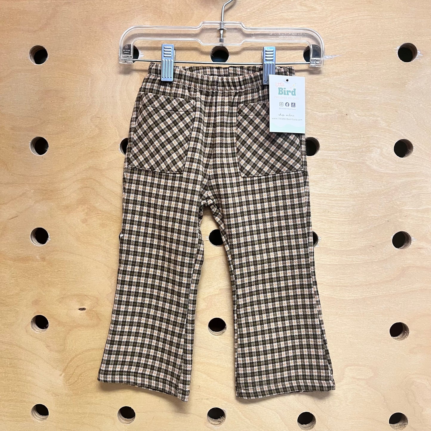 Brown/Orange Plaid Pull On Pants