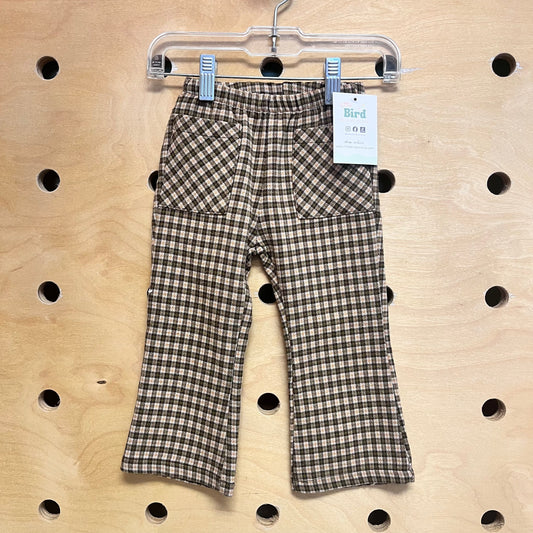 Brown/Orange Plaid Pull On Pants