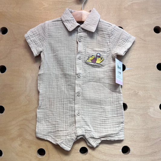 Cream Embroidered Pooh Bear Romper