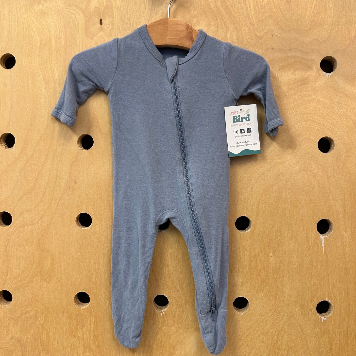 Blue Bamboo Zip Footies