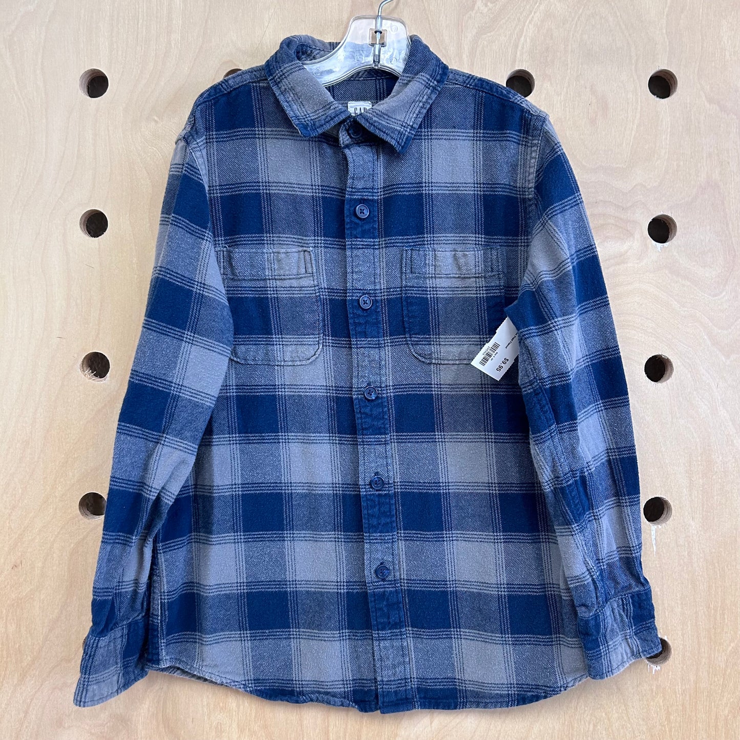 Grey & Blue Plaid Flannel
