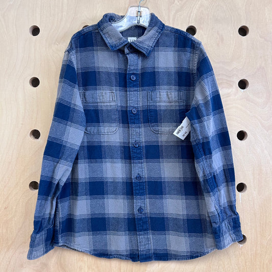 Grey & Blue Plaid Flannel