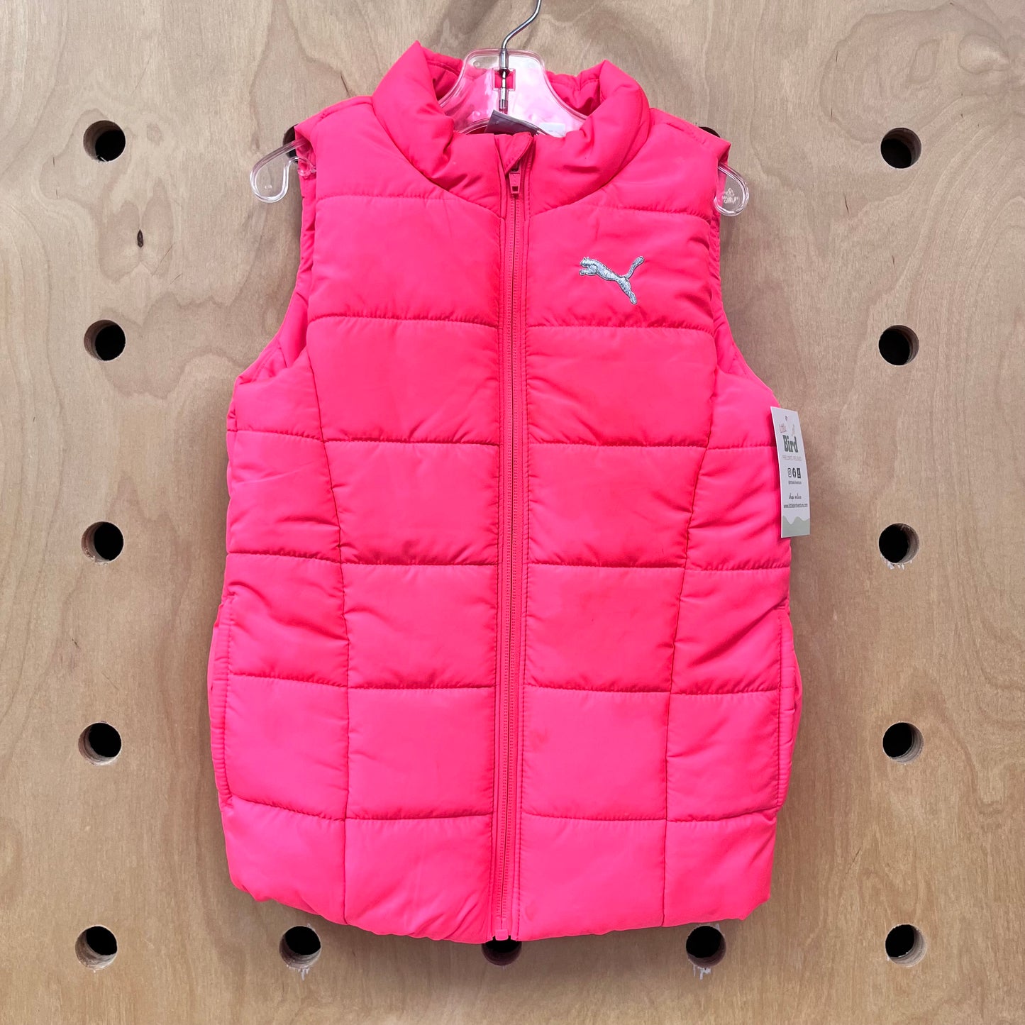 Neon Pink Quilted Puff Vest
