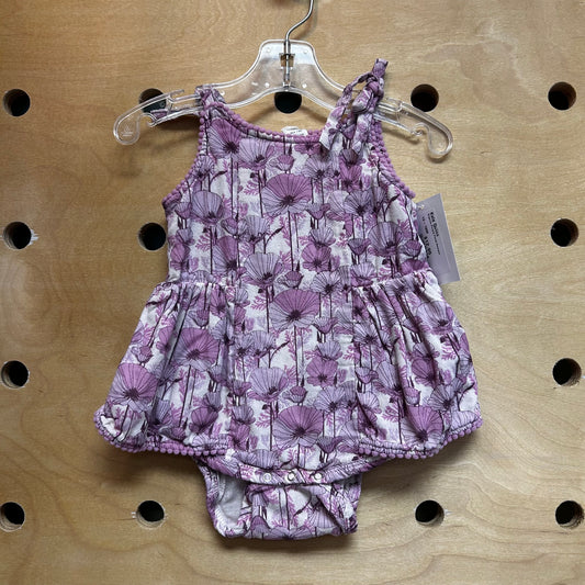 Organic Purple Floral Romper