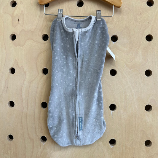 Grey Velour Stars Swaddle