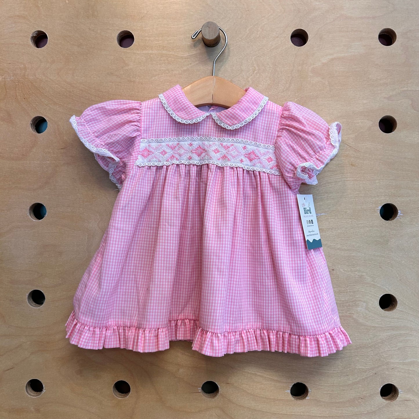 Little One Pink Gingham Smocked Dress