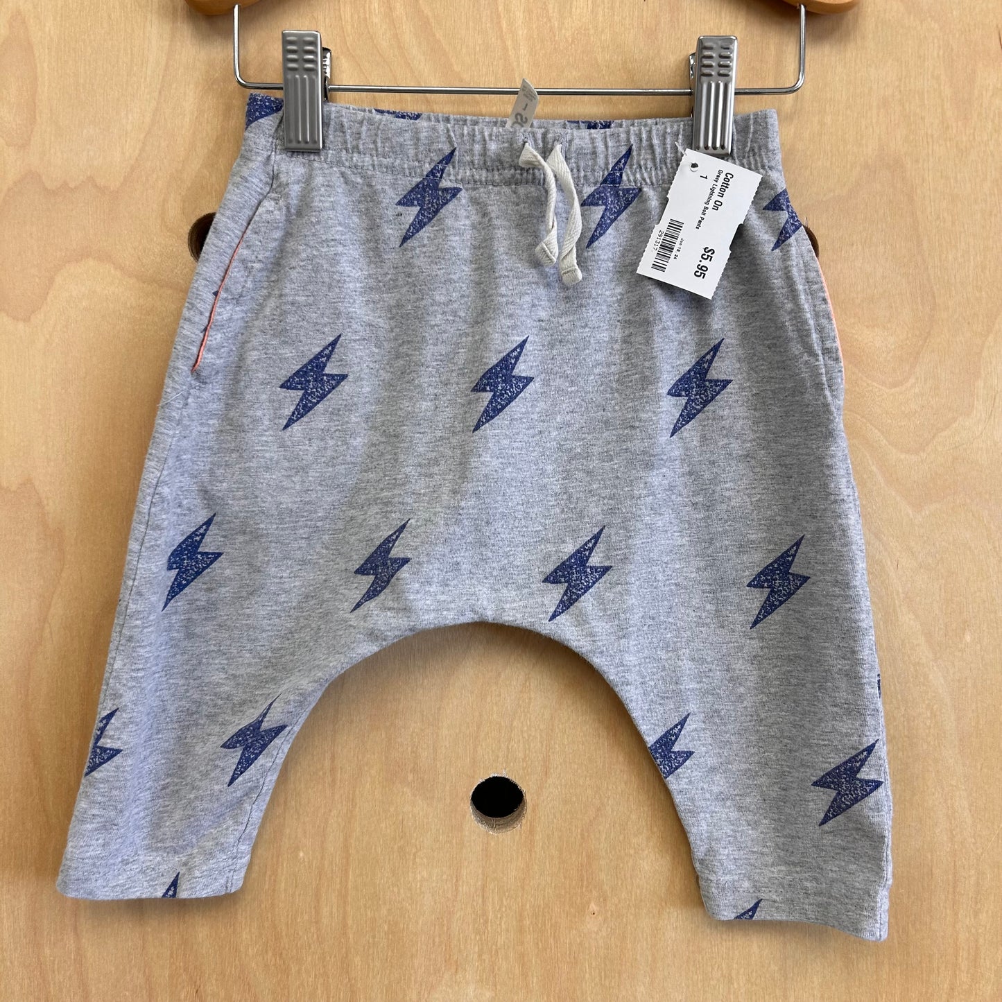 Grey Lightning Bolt Pants