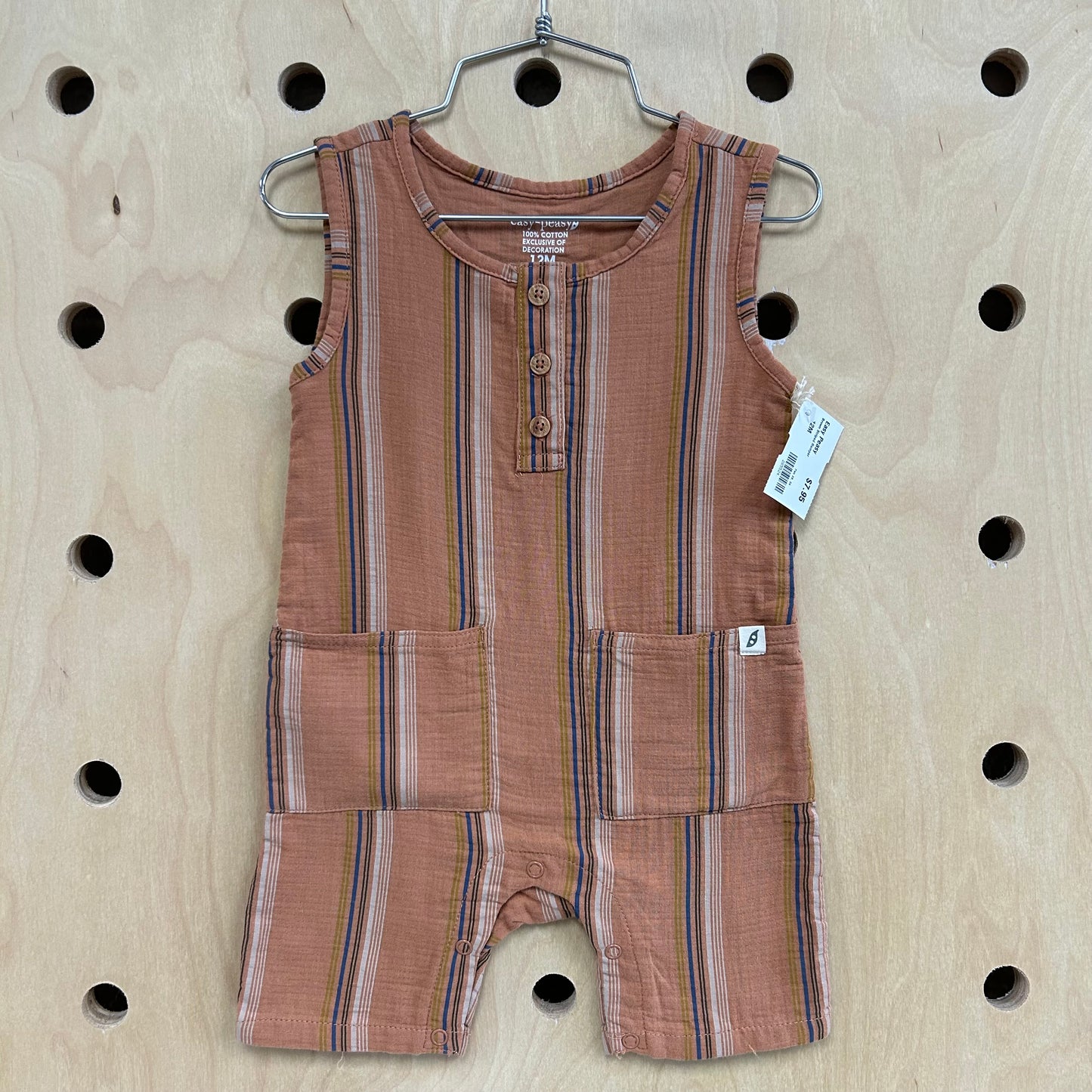 Brown Striped Romper