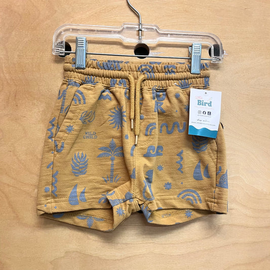 Mustard/Blue 'Wild Child' Shorts
