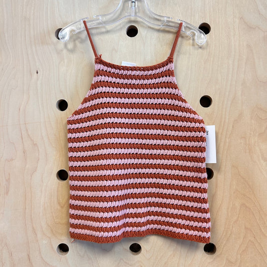 Pink/Brown Crochet Tank